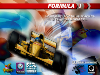 Formula 1 title screen for Playstation